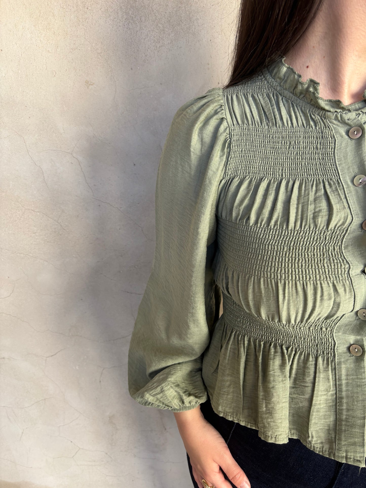 BLUSA FRUNCE VERDE