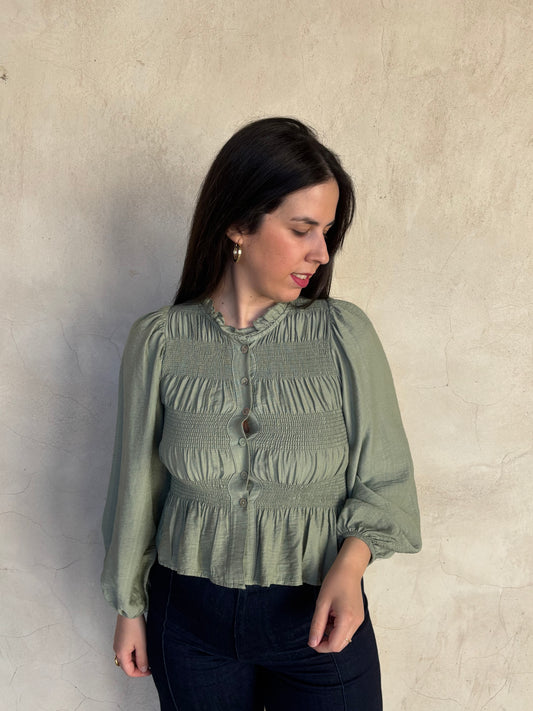 BLUSA FRUNCE VERDE